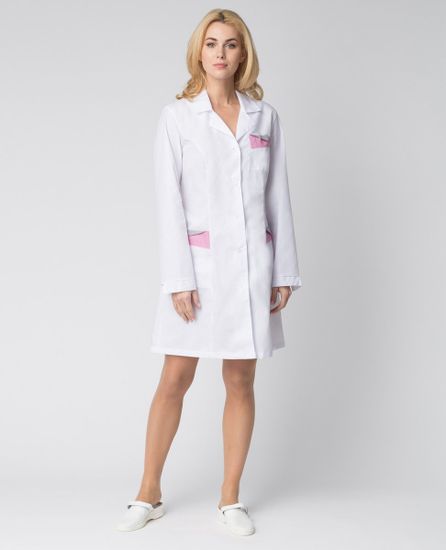 Халат женский "Ирис" (белый/розовый)