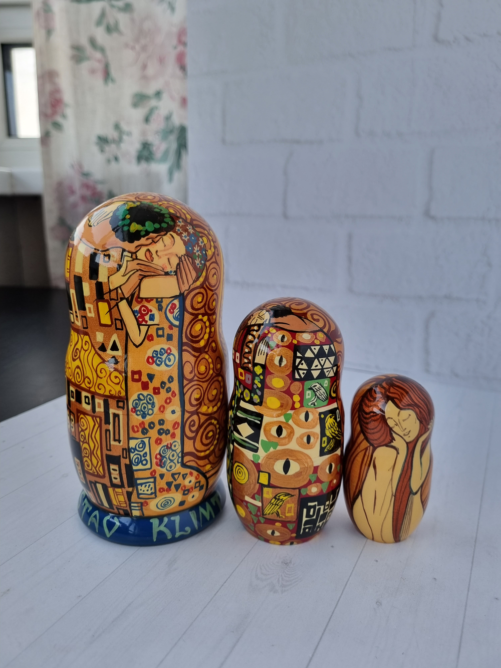 Матрёшка "Поцелуй" Климт 3места 15см