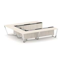 Steel Meet Стол переговорный П-образный MM-PR.B.SP-11P Денвер Светлый/Графит Глянец/Нержавеющая Стал