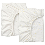 Набор простыней IKEA DROMSLOTT (ДРЁМСЛОТТ), Детский, Белый с рисунком, 60х120 см, 2 шт