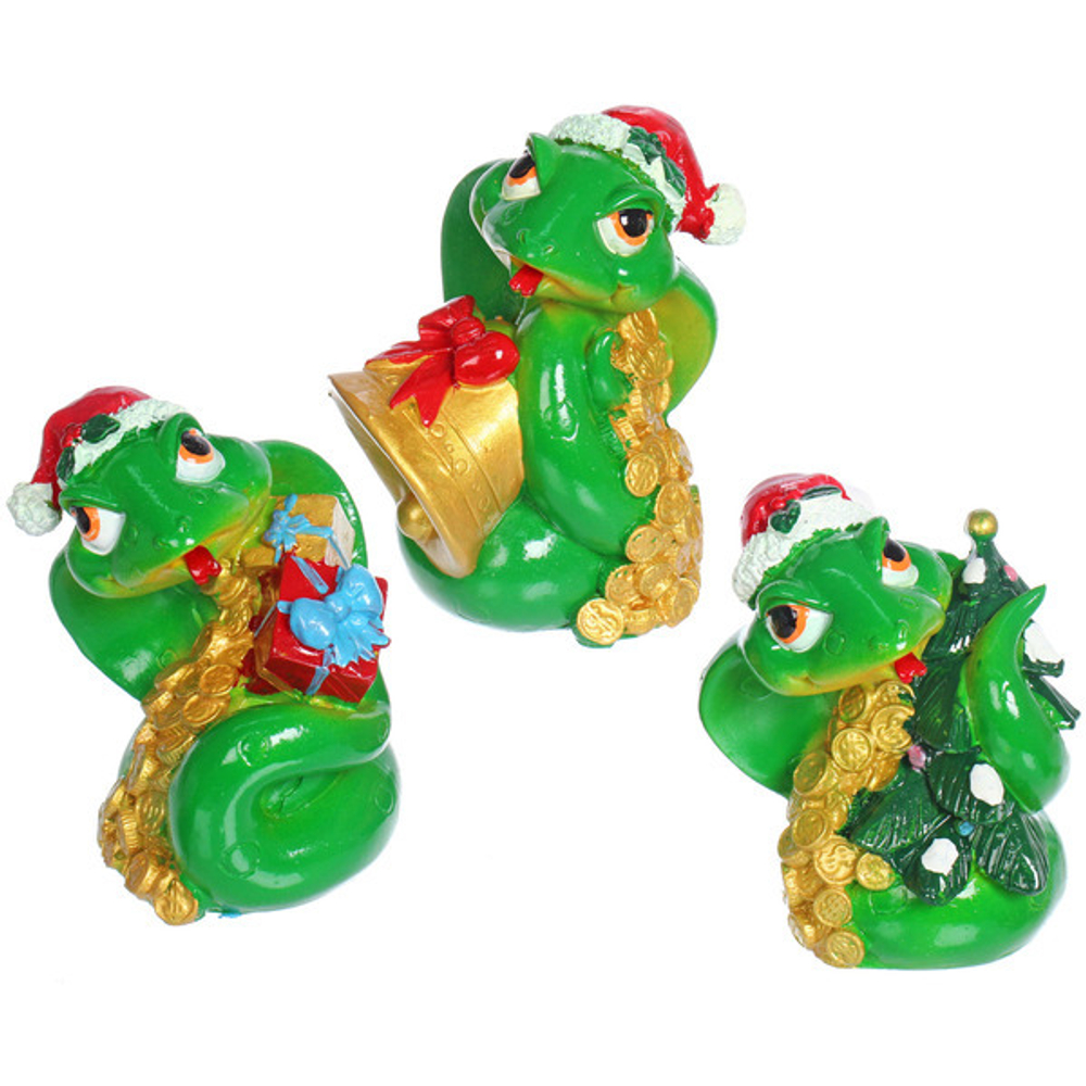 Фигурка новогодняя «Змея с подарками» 7*7*11 см, микс