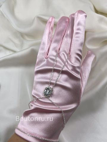 Браслет слейв серебристый с крупным камнем