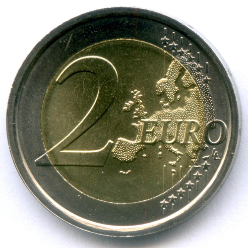 2 евро 2014 год. Италия. 200 лет со дня основания Карабинеров. Биметалл UNC