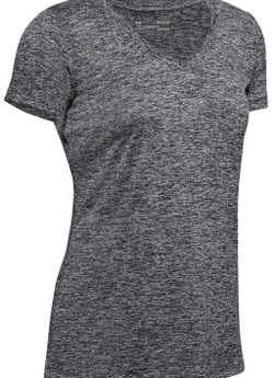 Женская теннисная футболка Under Armour Women's Tech Twist V-Neck - серый