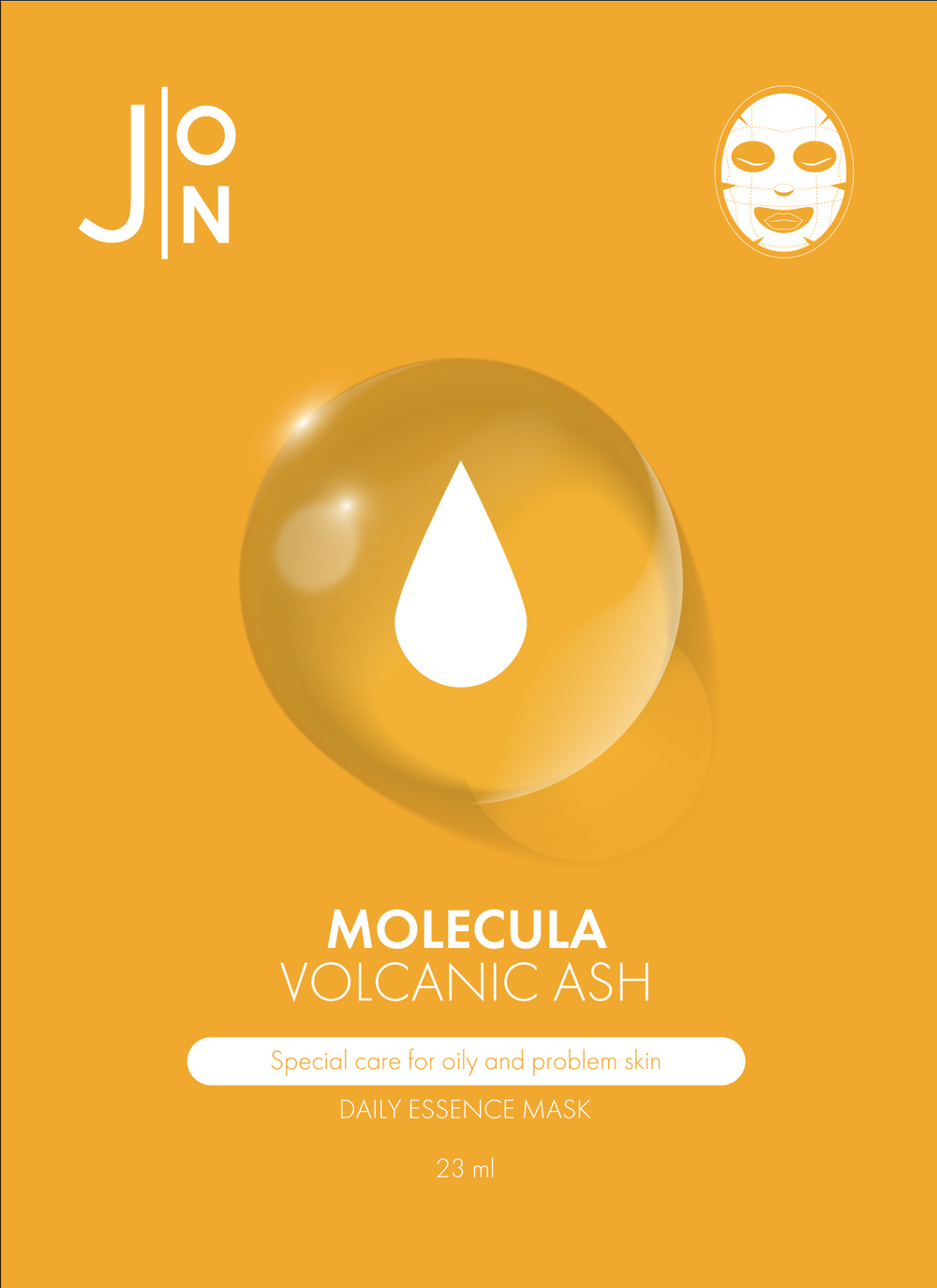 [J:ON] Ткан, маска д/лица ВУЛКАНИЧЕСКИЙ ПЕПЕЛ MOLECULA VOLCANIC DAILY ESSENCE MASK 23 мл, 10шт