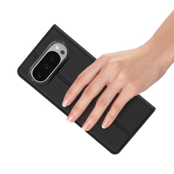 Чехол книжка из PU кожи черного цвета от Dux Ducis для Google Pixel 10 Pro XL, серия Skin Pro Series Case