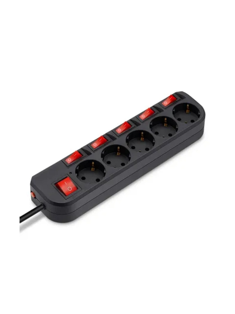 BURO Сетевой фильтр 5 розеток (500SH-3-SW-B) 3м, черный коробка {1159726}