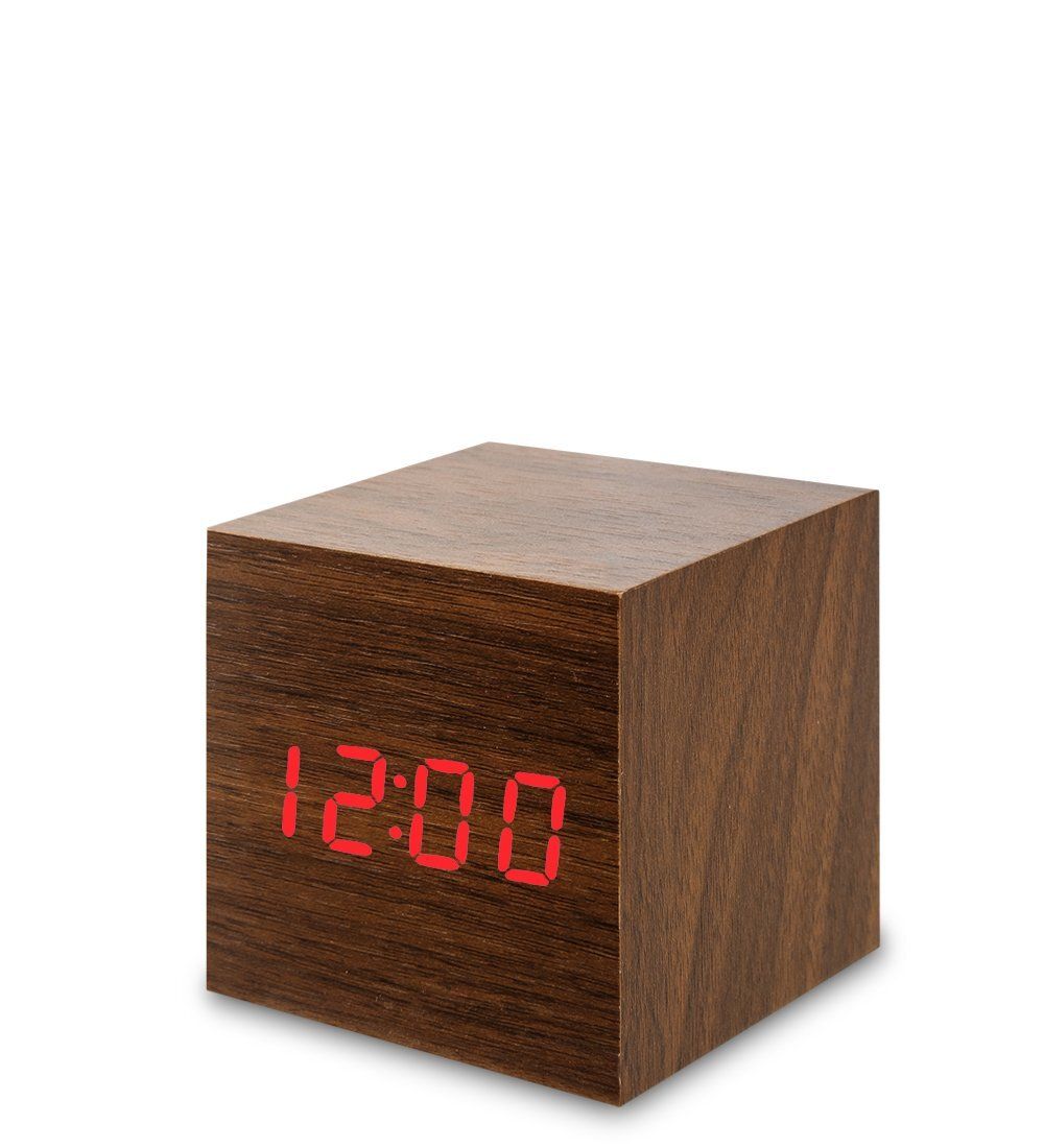 ЯЛ-07-01/ 1 Часы электронные мал. (коричневое дерево с красной подсветкой)