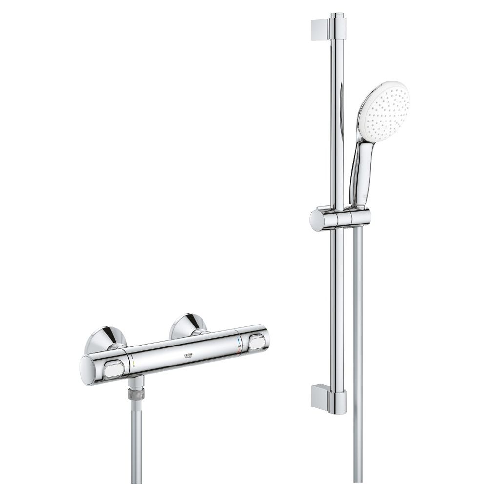 Термостат для душа GROHE Grohtherm 500, с душевым гарнитуром, штанга 600 мм, хром (34796001)