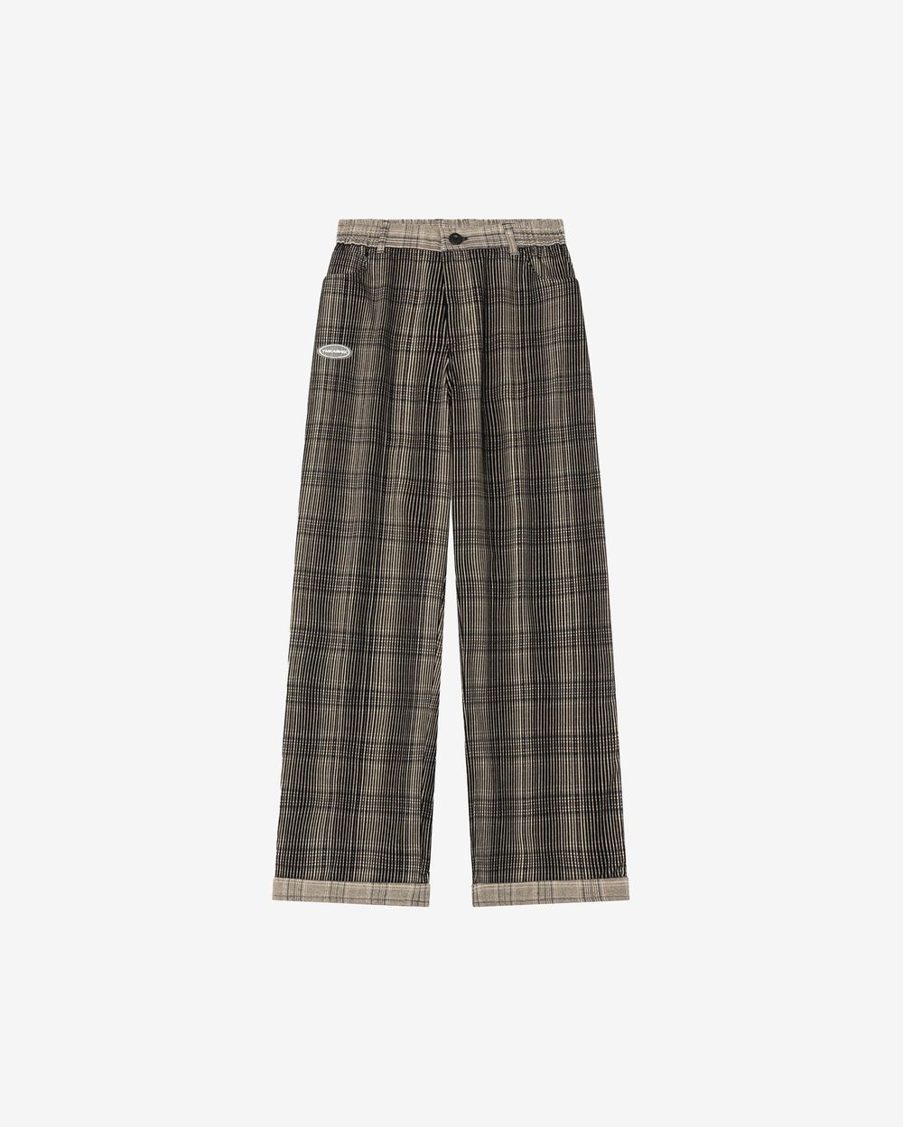 Брюки Ymkashix Velvet Tartan коричневые / черные