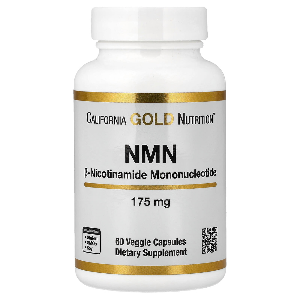 California Gold Nutrition, NMN (никотинамид мононуклеотид), 175 мг, 60 растительных капсул