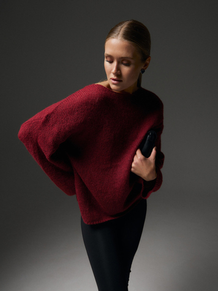 Свитер паутинка, цвет бургунди