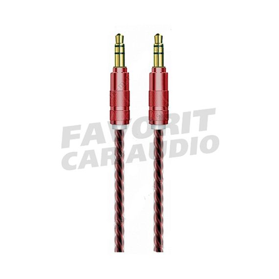 Кабель AUX, Jack 3,5mm(m) - Jack 3,5mm(m) OXION AUX009, 1.0м, круглый, силикон, цвет: красный