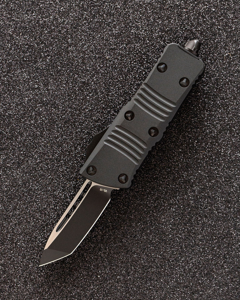Автоматический складной нож SteelBro Mini Troodon Black Tanto 240-1T (черный-черный) фронталка/выкидуха
