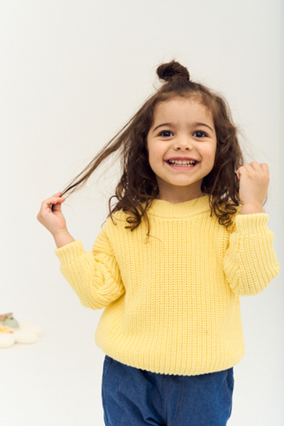 Джемпер вязаный oversize classic (светло-желтый)