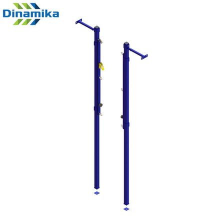 Стойки волейбольные универсальные пристенные с системой натяжения (цвет синий)