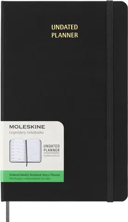 Еженедельник недатированный Moleskine Classic WKNT (DHUNDB12WN301) 13x21см твердая обложка черный