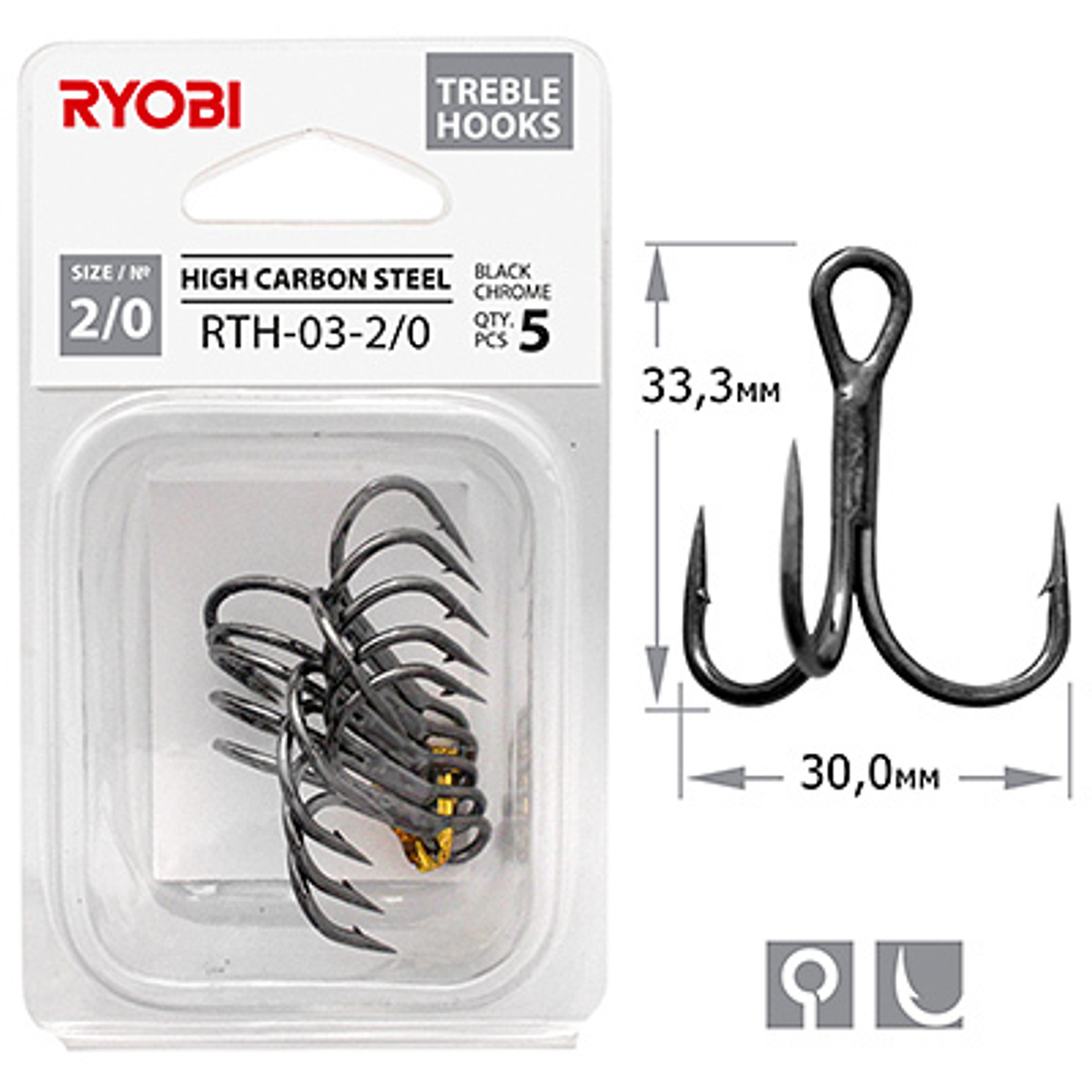 Крючок тройник рыболовный RYOBI RTH-03