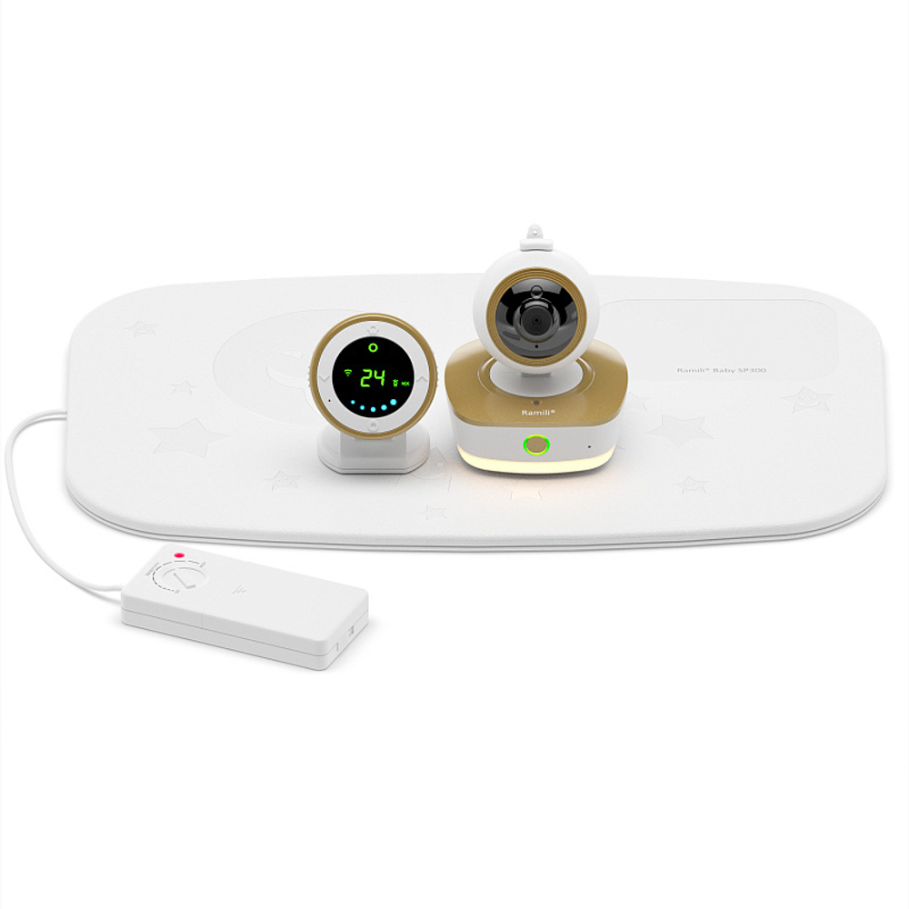 Радио-видеоняня с монитором дыхания Ramili Baby RV1800SP с повышенной дальностью 3-в-1 Wi-Fi Full HD