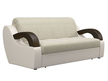 Диван Мадрид 1,4 - Velutto 17 бежевый/беж кожзам/коричневая накладка