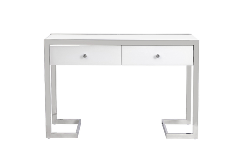 KFG103 Консоль 2 ящика белая/хром  120*42*79см