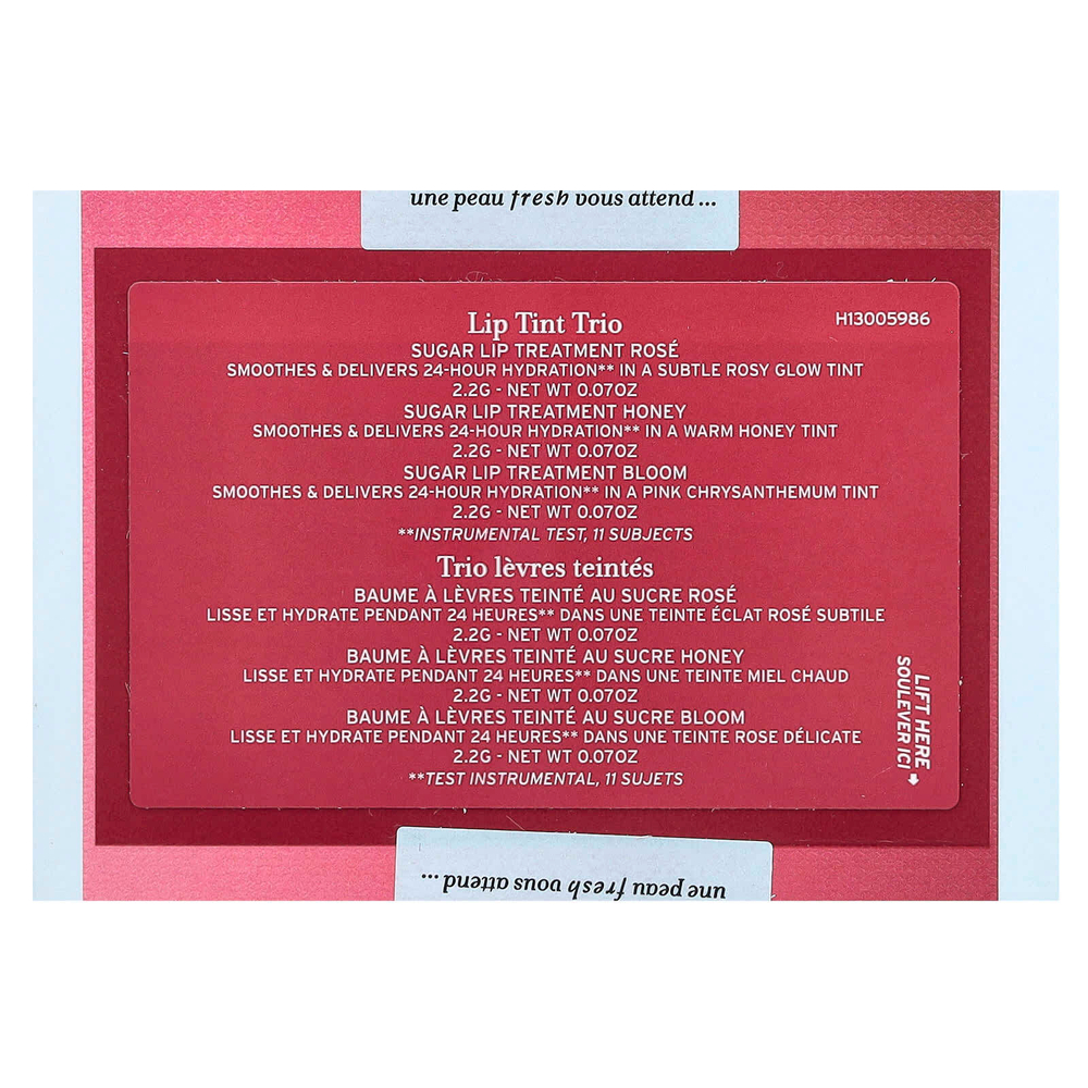 Fresh, Sugar Lip Treatment, трио оттенка для губ, 3 шт. В упаковке, 2,2 г (0,07 унции)