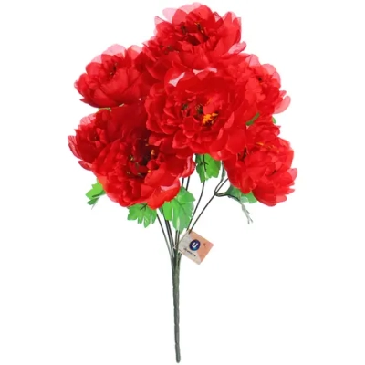 Искусственные цветы «Цветочная мелодия» Пионы 60см 7 цветков красные
