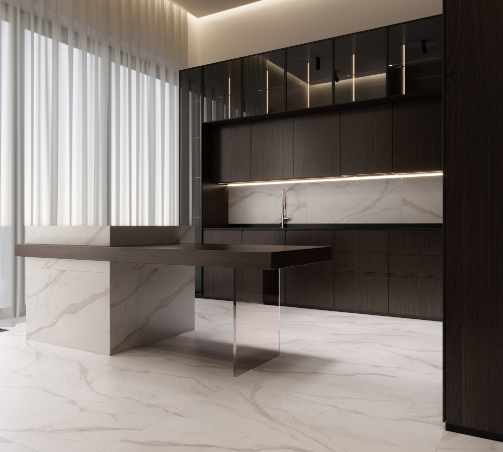 Керамогранит, Arcadia Ceramica, STATUARIO SILK, 1200x600 мм, сатиновая