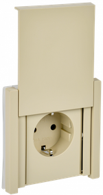 FORTE&PIANO Розетка 1-местная с заземлением с защитными шторками и крышкой винтовое крепление 16А IP44 FP421 ваниль IEK