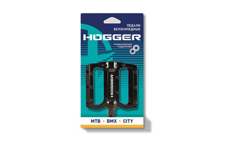 Педали HOGGER PLATFORM алюминиевые, 110x105мм, резьба 9/16", со сменными шипами, промпод., черные