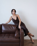 Платье комбинация "Богиня" в шоколадном