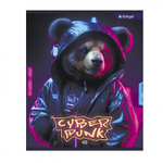 Тетрадь 48л., А5, клетка, Alingar "Cyber punk", скрепка, мелованный картон (стандарт), блок офсет, 4 дизайна в пленке т/у