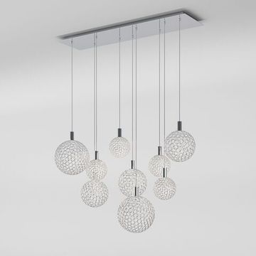 Подвесной светодиодный светильник с металлическим плафоном LED 45W 3000K 90353/9 хром Gemini Eurosvet