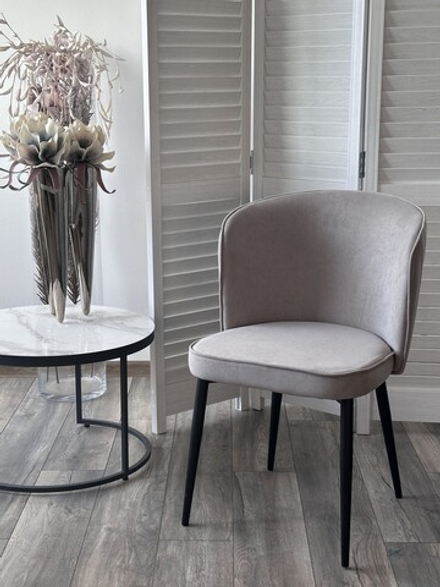 Стул М-City DISAUR Милано B22 Серый, Велюр, Черный каркас