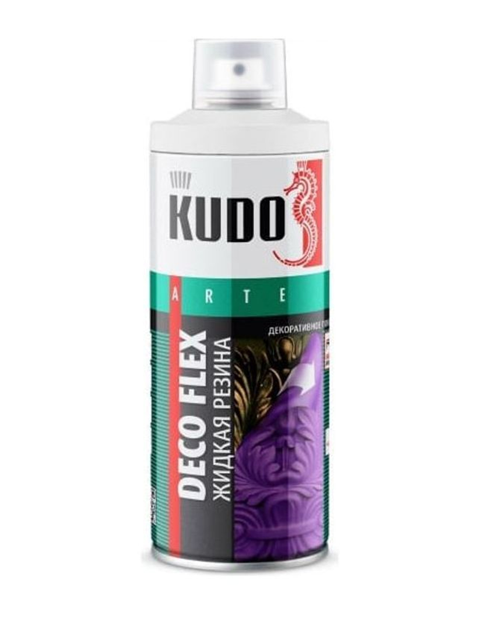 Краска для декоративных работ Kudo Deco Flex жидкая резина прозрачная 520 мл