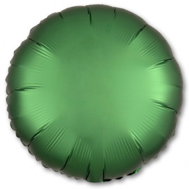 AN шар круг 18" / 45 см сатин зеленый темный / Emerald (БГ-15)