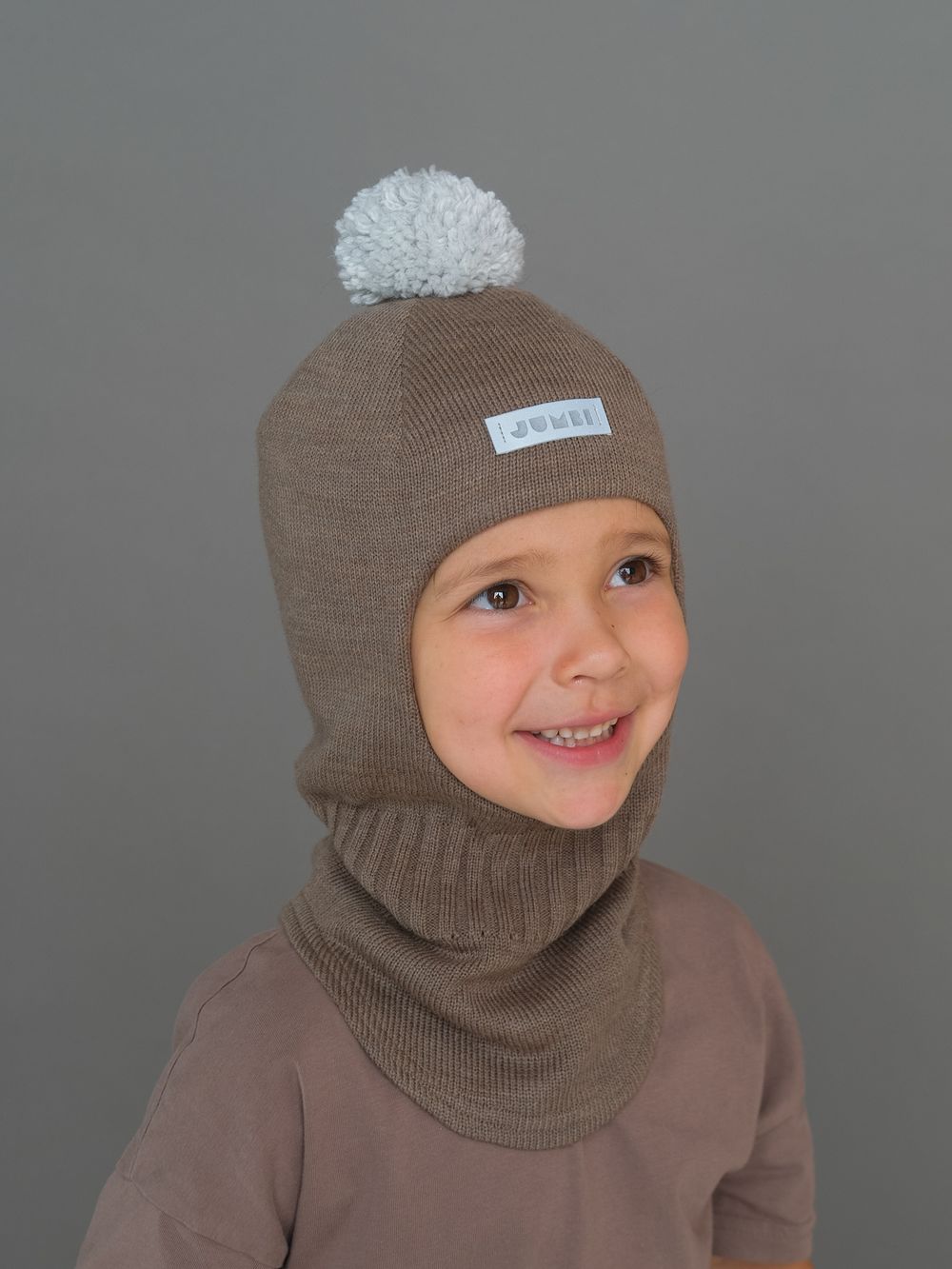 Шлем весенний/осенний вязаный (Латте) ЧИП