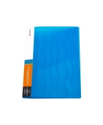 Папка с бок.зажимом 20мм Lamark 0,65 Волна полупрозрачная синяя CF0044-WBL