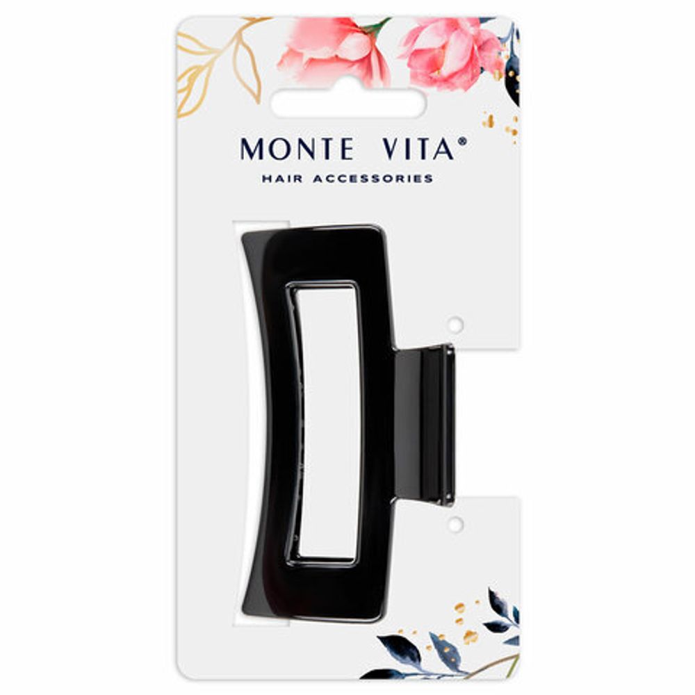 Краб для волос 8,5 см, глянцевый, чёрный, MONTE VITA, 457000