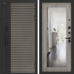 Входная дверь Бункер BN-15 - 18 Зеркало Бетон светлый