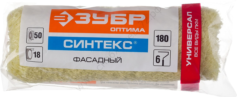 ЗУБР СИНТЕКС 50 мм, 6х180 мм, полиэстер, Фасадный ролик, ОПТИМА (02517-18)