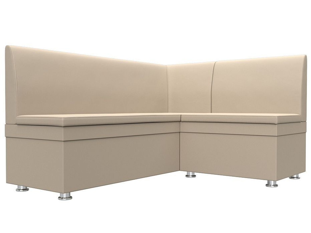 Диван кухонный угловой Уют правый угол, Бежевый, Экокожа, 28383