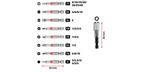 Набор бит, с держателем Einhell M-Case (33пр)
