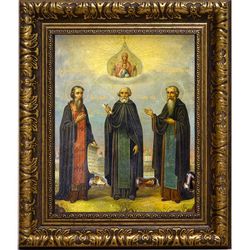 Зосима, Савватий и Герман Соловецкие преподобные. Икона на холсте.