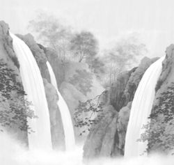 Пейзаж Водопад панно