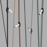 DK5546-BW+BK Поворотный светильник для трека-ремня Belty, серия Spot, со светодиодом, D35*L126.5мм, 48V DC, 7W, RA90, 30°, 4000K, IP20, белый с черным, алюминий