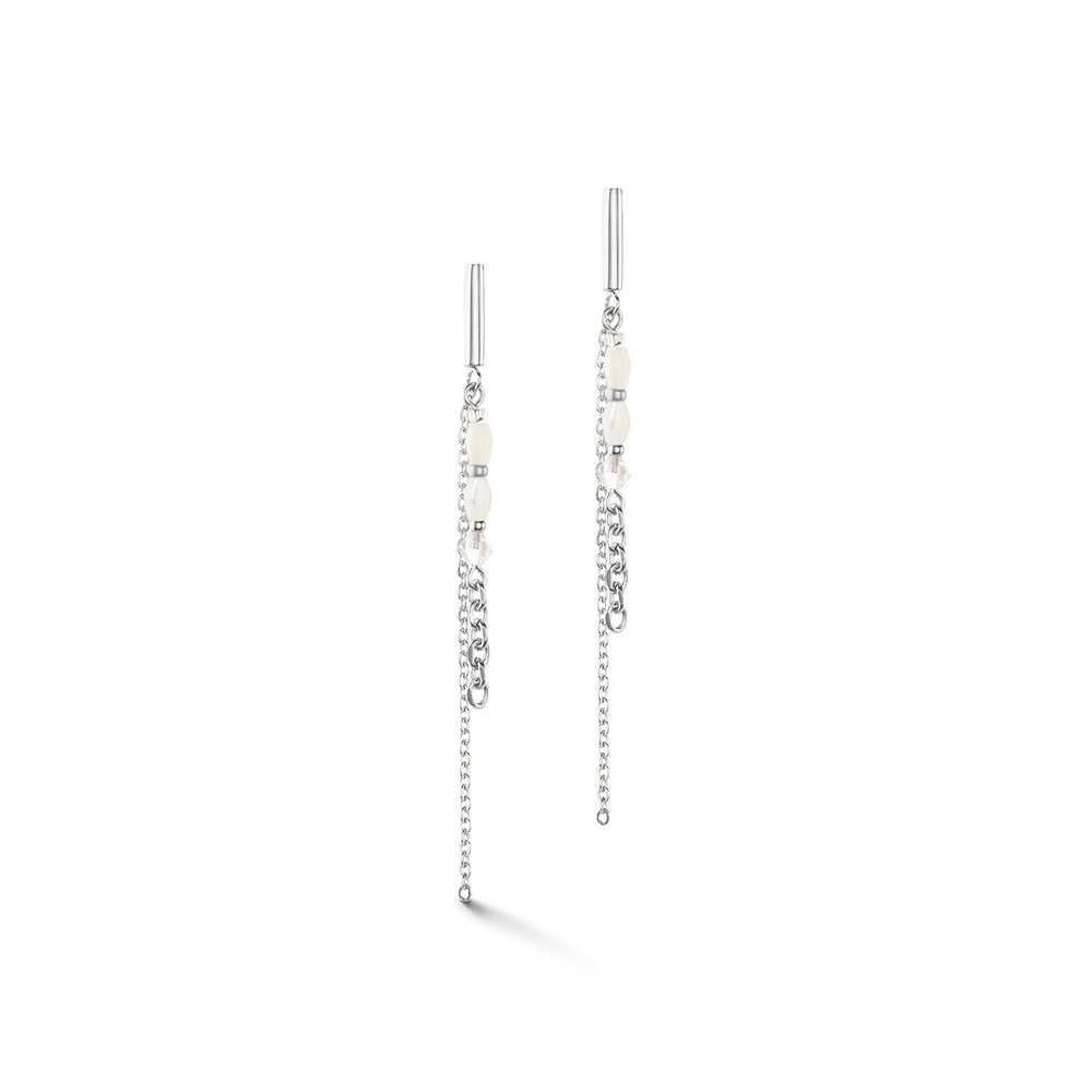 Серьги Coeur de Lion White-Silver 6005/21-1417