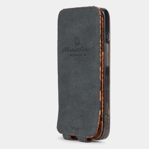 Чехол для iPhone 13 Mini из натуральной кожи питона, цвета Коньяк