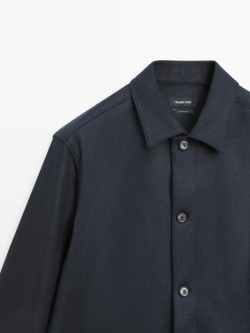 Massimo Dutti Куртка-рубашка с карманами, темно-синий