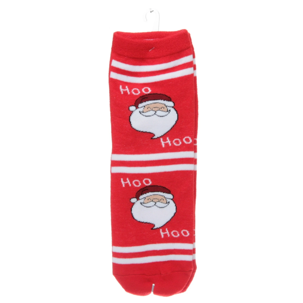 Носки новогодние «Дед мороз», микс 5 цветов, р-р36-42 (крючок, пакет, стикер)